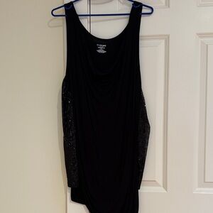 Lane Bryant Black Draped Sleeveless Top